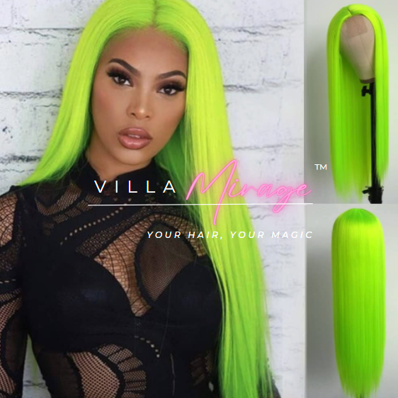 Neon Green 100% Virgin Peruvian Human Hair Wig